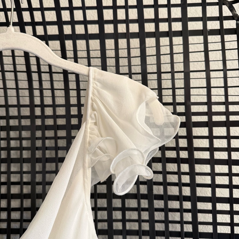 De La Vali Gaia maxi dress in Ivory Silk Chiffon - Picture 6 of 14